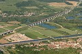 Traversée de la vallée de la Moselle (54), près de Vandières au Nord de Pont-à-Mousson, ouvrage le plus long de la LGV Est viaduc,vallée,Moselle,ouvrage d'art,LGV 